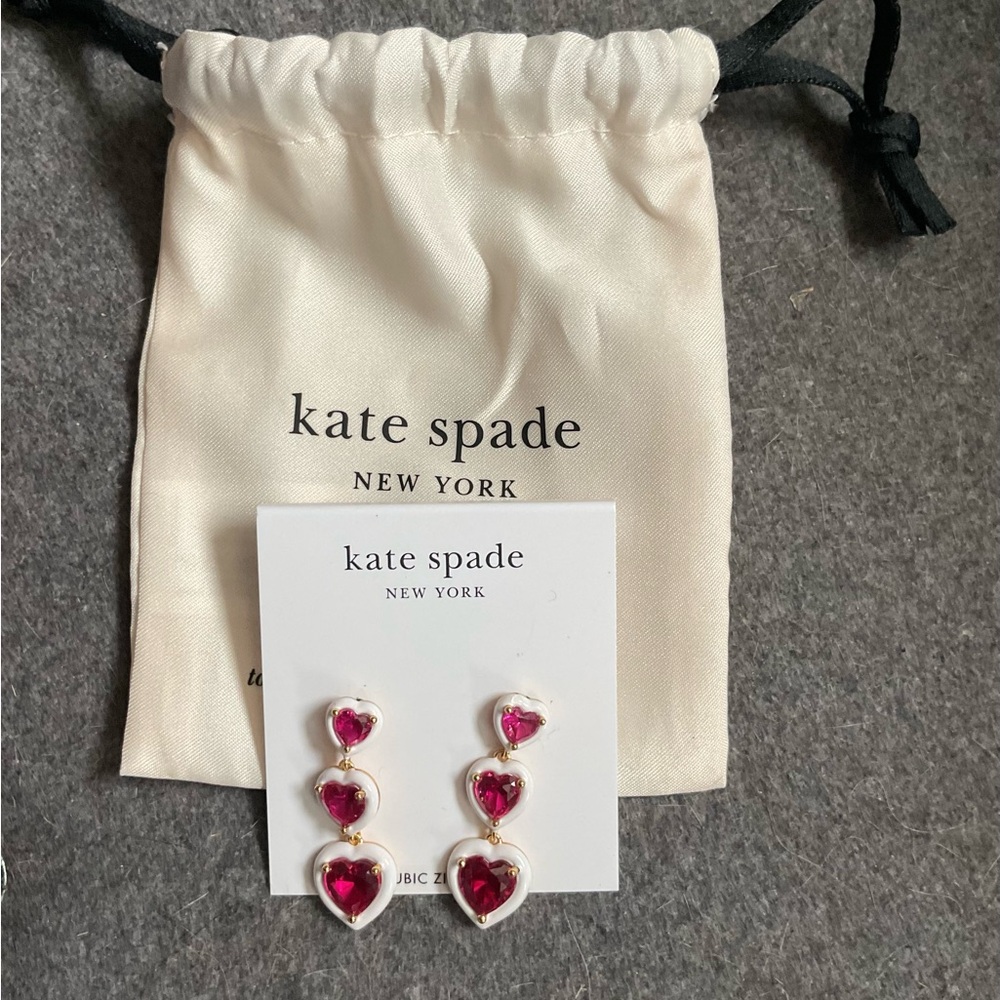 NWT Kate Spade Red Heart Earrings